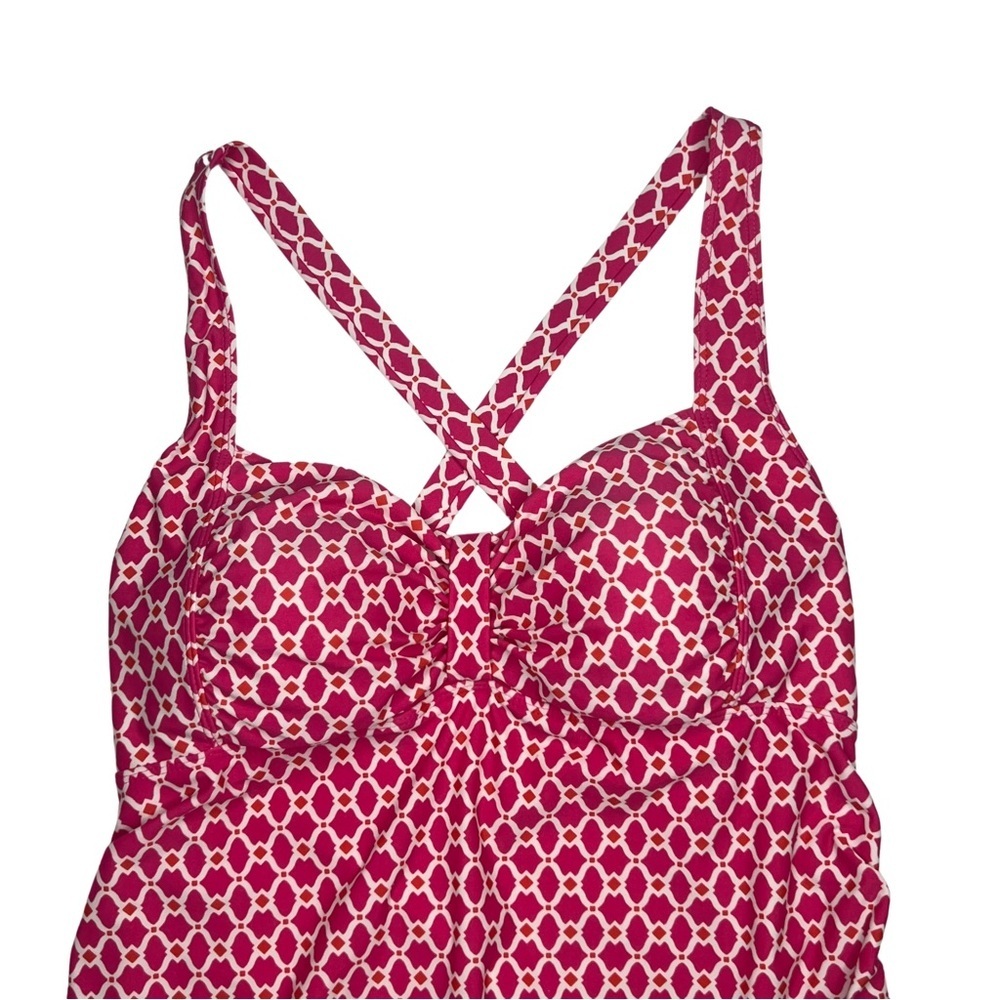 Oh Baby by Motherhood Swim Bathing Suit Geometric Print Pink White Medium M - Picture 5 of 14